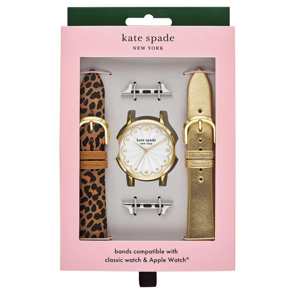 商品Kate Spade|Women's Leopard Cross-Compatible Set, 38mm, 40mm, 41mm Bands for Apple Watch with Classic Watch Head Set,价格¥1704,第3张图片详细描述