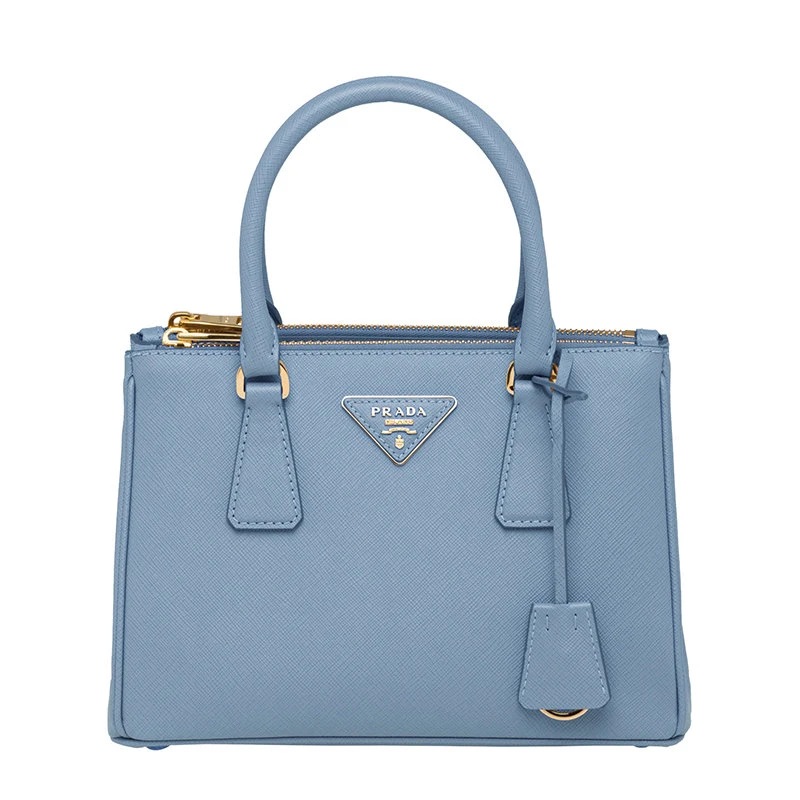 商品Prada|【预售3-7天】PRADA/普拉达 21年秋冬Galleria系列 女士浅蓝色Saffiano皮革附可拆卸调节皮革肩带小号手提斜跨单肩包1BA896_NZV_F0076_V_OOO,价格¥20643,第1张图片