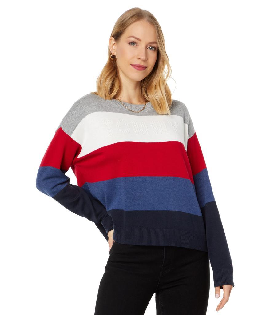 商品Tommy Hilfiger|Multi Stripe Tommy Bubble Sweater,价格¥329-¥358,第1张图片