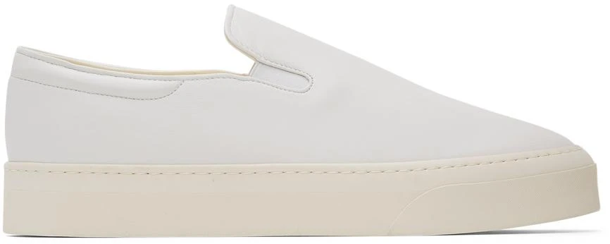 商品The Row|White Leather Dean Slip-On Sneakers,价格¥3571,第1张图片