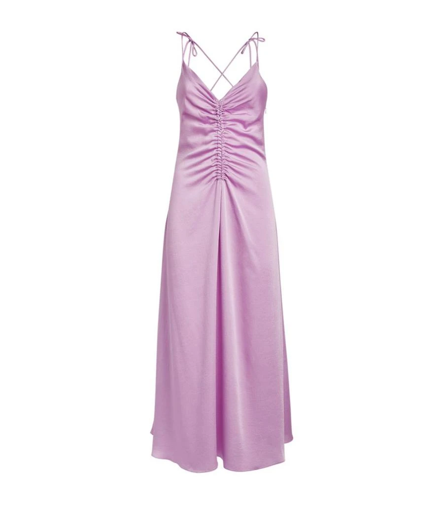 商品Sandro|Ruched Tie-Strap Midi Dress,价格¥1602,第1张图片
