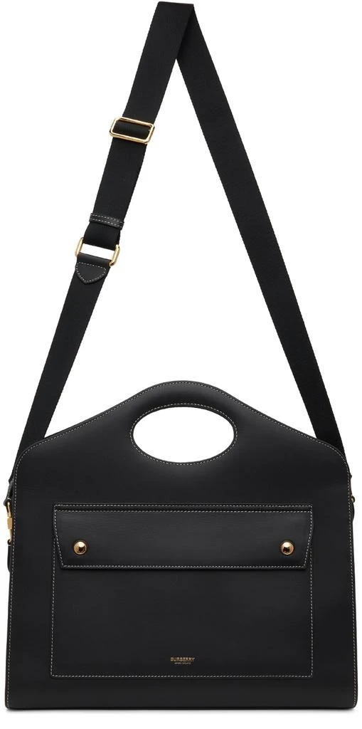 商品Burberry|Black Topstitched Medium Pocket Bag,价格¥18405,第1张图片