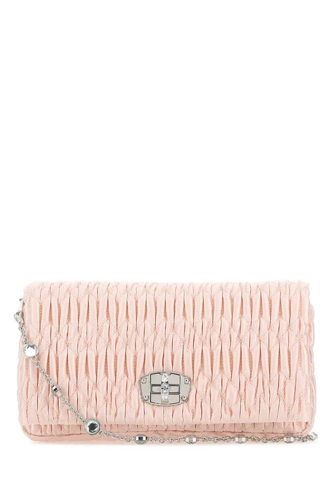 商品Miu Miu|Miu Miu Miu Crystal Fold-Over Shoulder Bag,价格¥9518,第1张图片