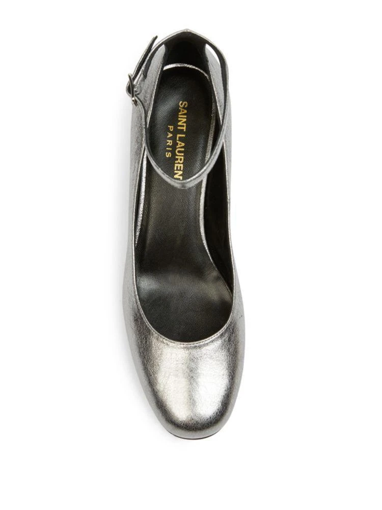 商品Yves Saint Laurent|Metallic Leather Ankle-Strap Pumps,价格¥3547,第4张图片详细描述