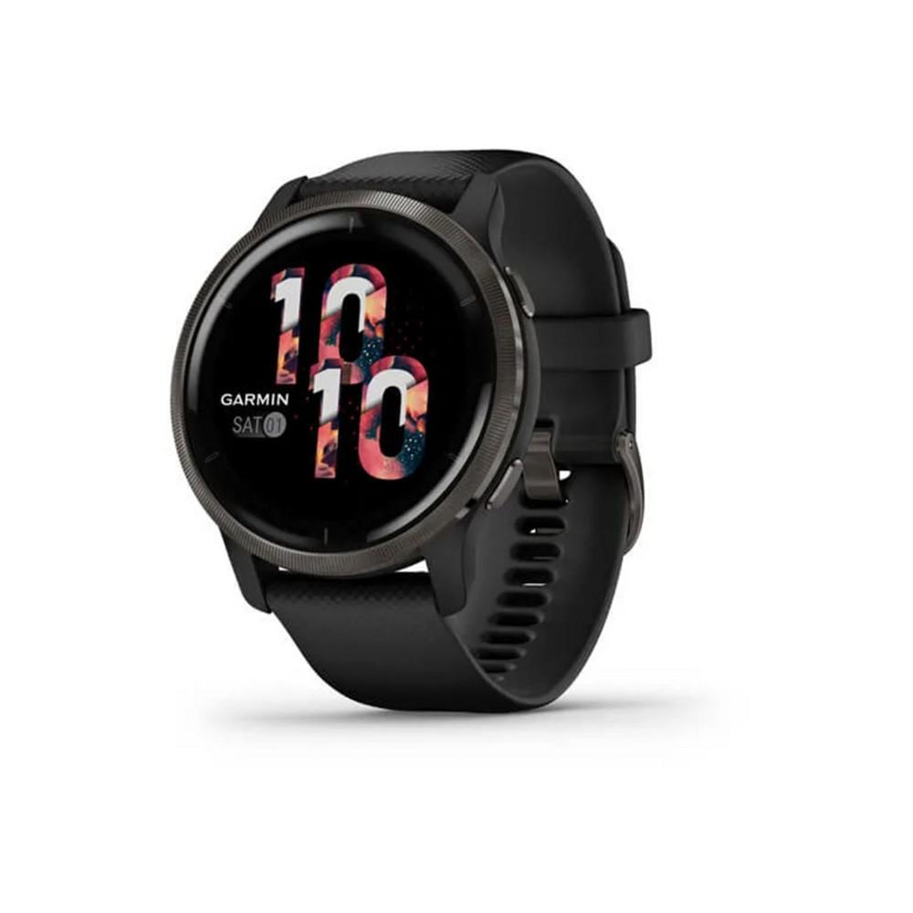 Unisex Venu 2 Black Silicone Band Smart Watch 45mm商品第2张图片规格展示