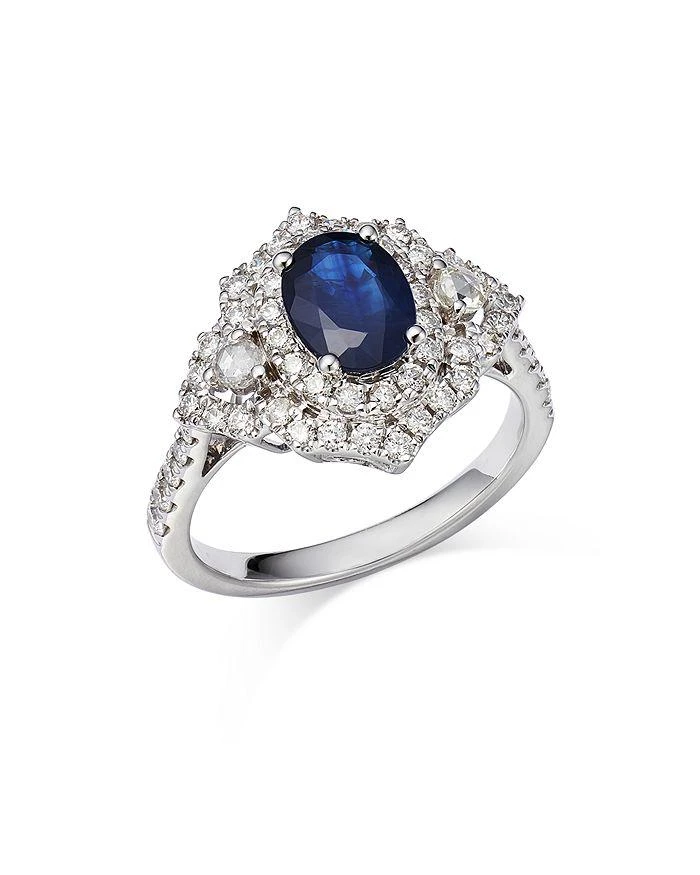 商品Bloomingdale's|Blue Sapphire & Diamond Double Halo Ring in 14K White Gold - 100% Exclusive,价格¥40178,第1张图片