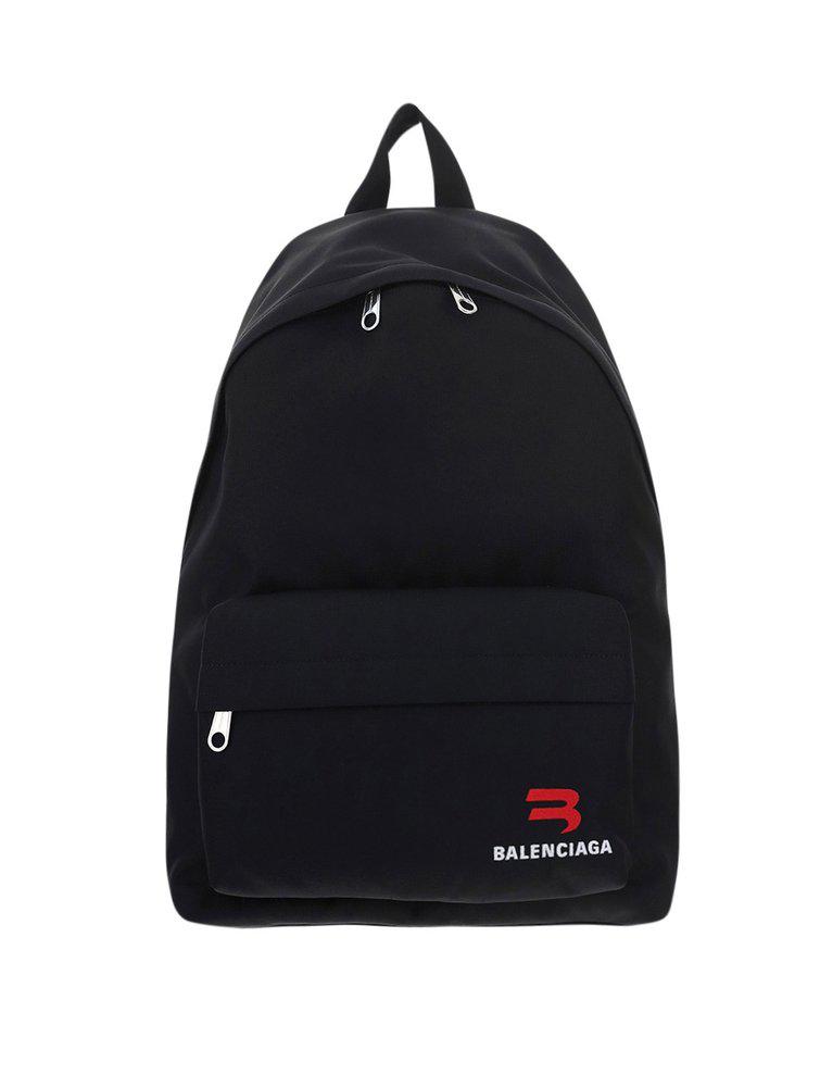 Balenciaga Explorer Logo Embroidered Zipped Backpack商品第1张图片规格展示