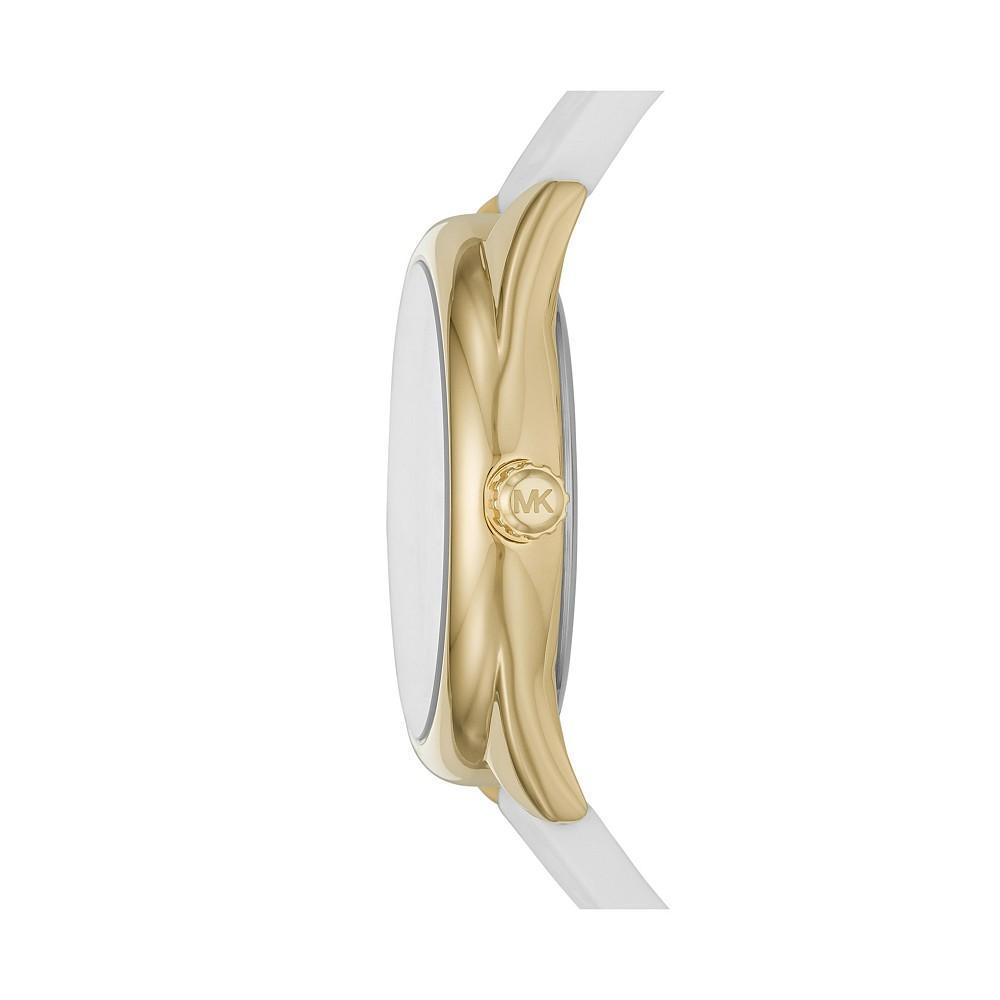 商品Michael Kors|Women's Janelle White Silicone Strap Watch 42mm,价格¥734,第5张图片详细描述