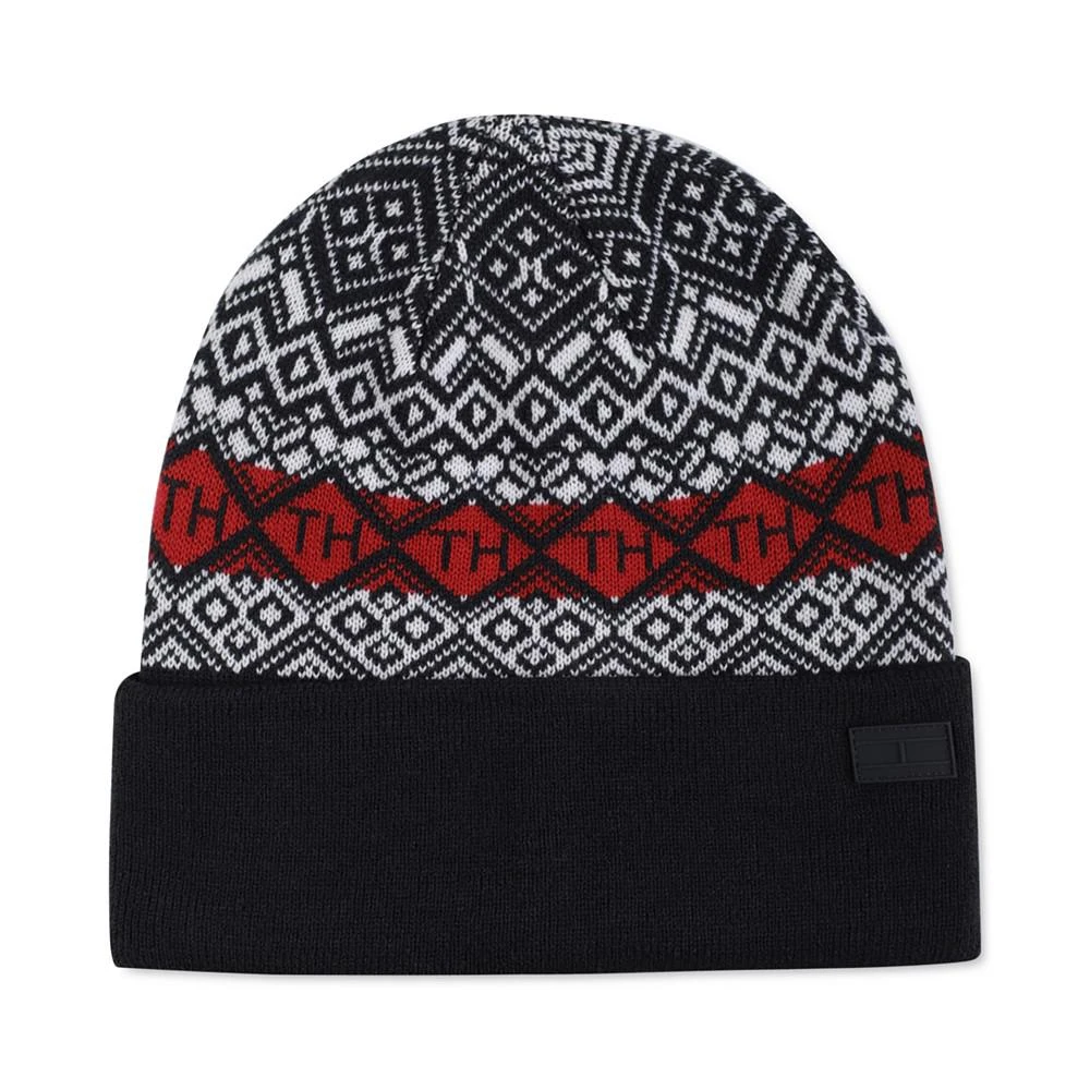 商品Tommy Hilfiger|Men's Diamond Fair Isle Patterned Cuff Beanie Hat,价格¥209,第1张图片