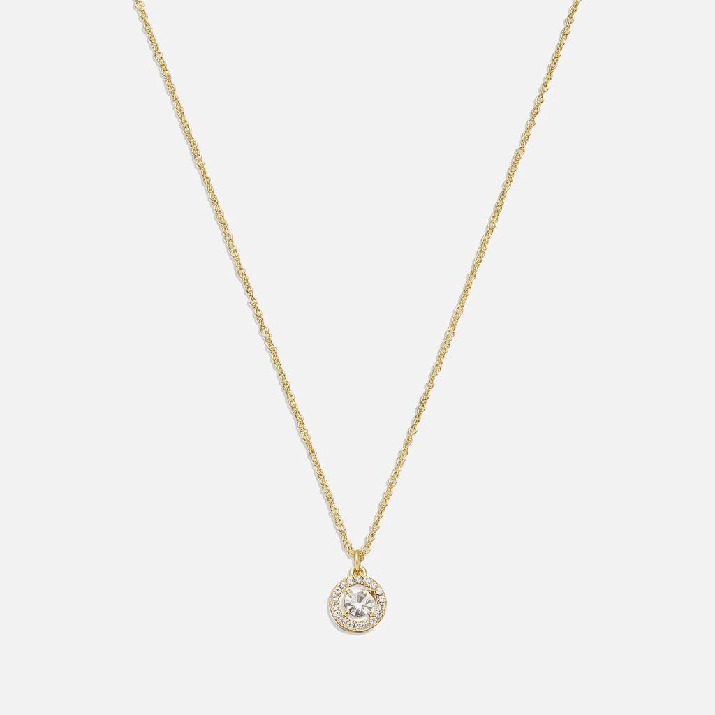 商品Coach|Pave Halo Pendant Gold-Plated Necklace,价格¥650,第1张图片