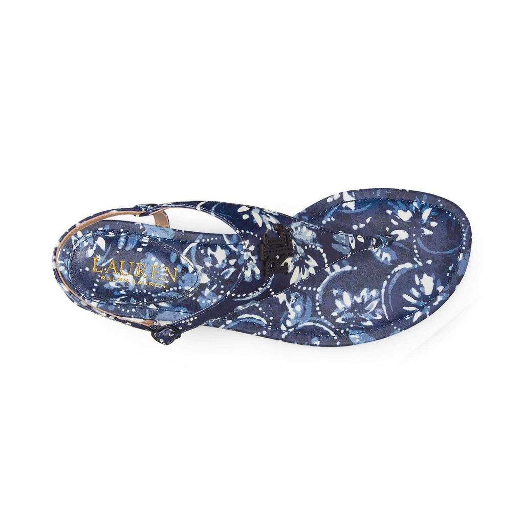 商品Ralph Lauren|Ellington Floral Leather Sandal,价格¥271,第3张图片详细描述