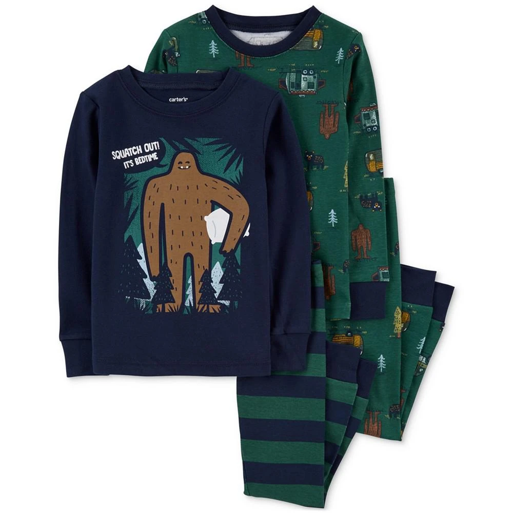 商品Carter's|Toddler Boys 4-Pc. Big Foot Snug Fit Pajama Set,价格¥135,第1张图片