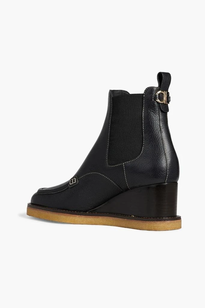 商品Salvatore Ferragamo|Ciminna textured-leather wedge Chelsea boots,价格¥4045,第3张图片详细描述