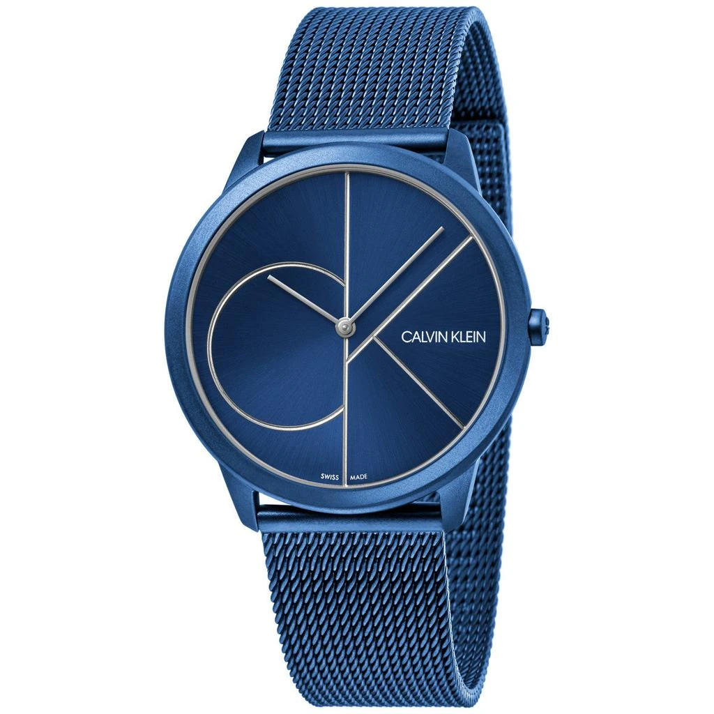 商品Calvin Klein|Calvin Klein Men's Minimal K3M51T5N 40mm Blue Dial Stainless Steel Watch,价格¥527,第1张图片