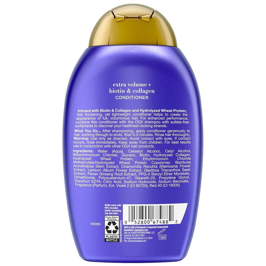 商品OGX|Thick & Full + Biotin & Collagen Extra Strength Volumizing Conditioner,价格¥89,第3张图片详细描述