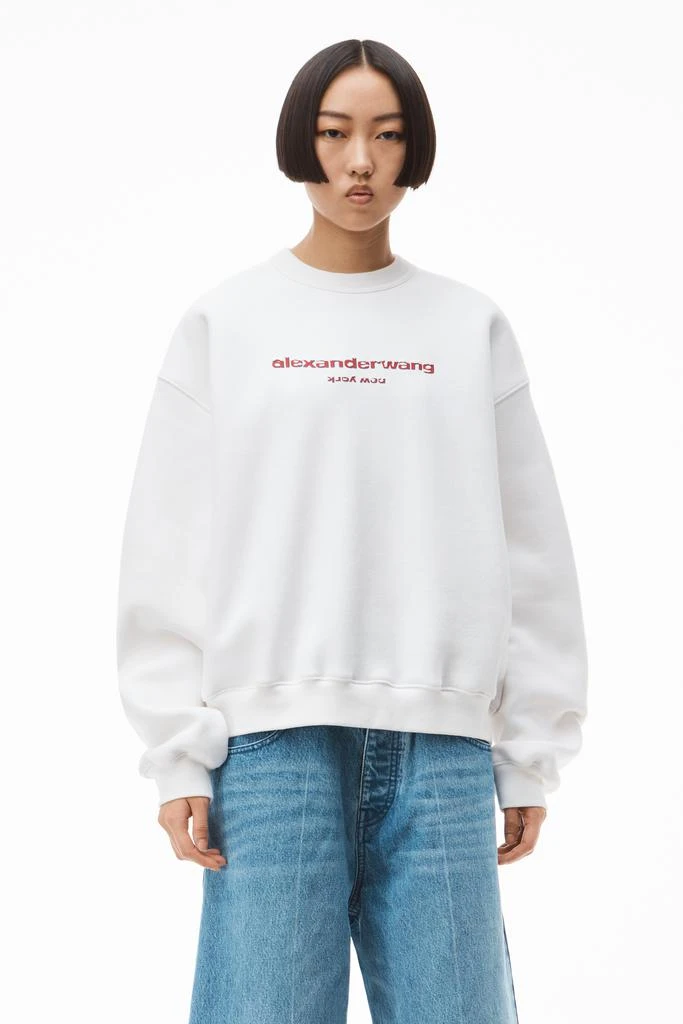 商品Alexander Wang|LOGO CREWNECK SWEATSHIRT IN DENSE FLEECE,价格¥1417,第2张图片详细描述