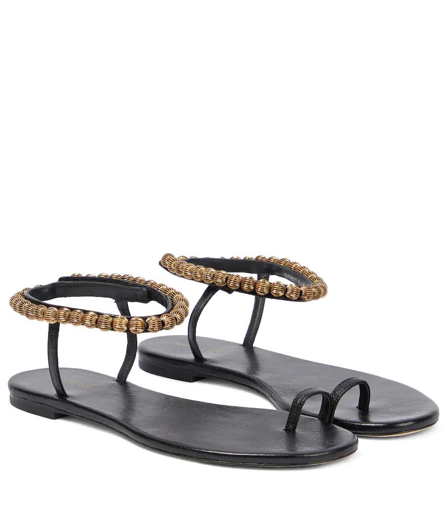 商品Tory Burch|Capri embellished leather sandals,价格¥2439,第1张图片