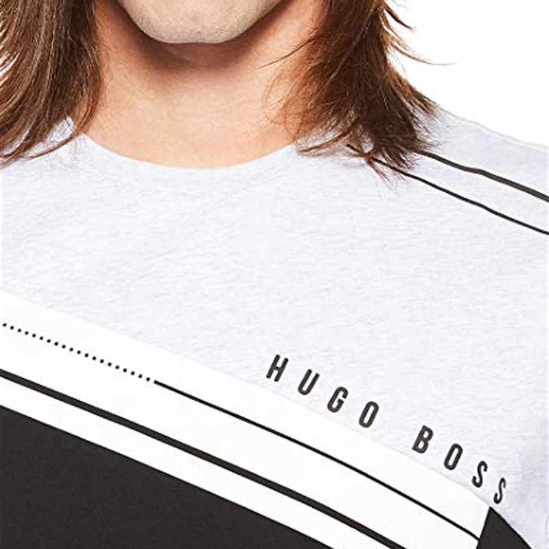 Hugo Boss 雨果博斯 黑灰色棉男士短袖T恤 Tee6-50406036-100商品第3张图片规格展示
