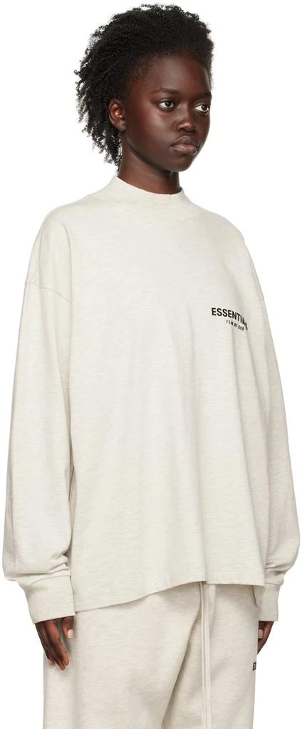 商品Essentials|Off-White Flocked Long Sleeve T-Shirt,价格¥427,第2张图片详细描述