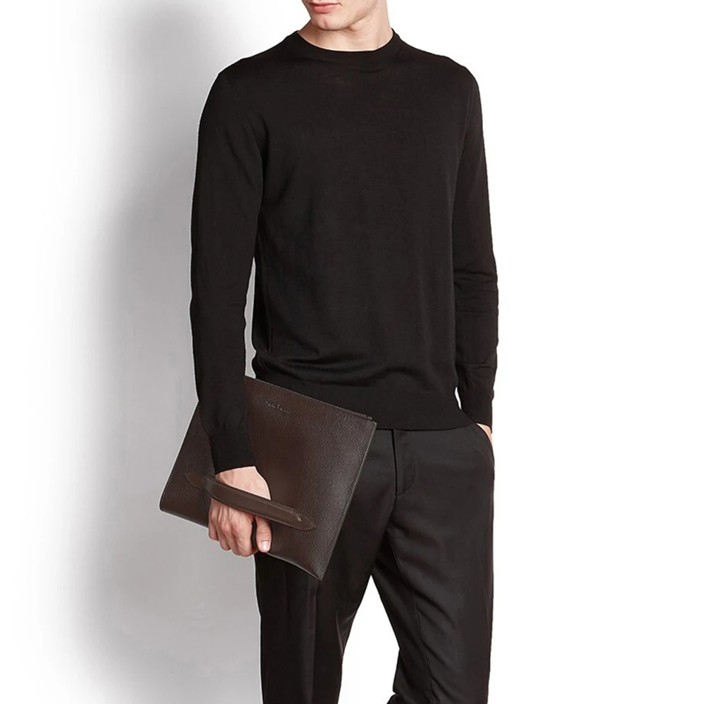 SALVATORE FERRAGAMO 男士棕色牛皮手拿包文件包 24-0480-703827 商品