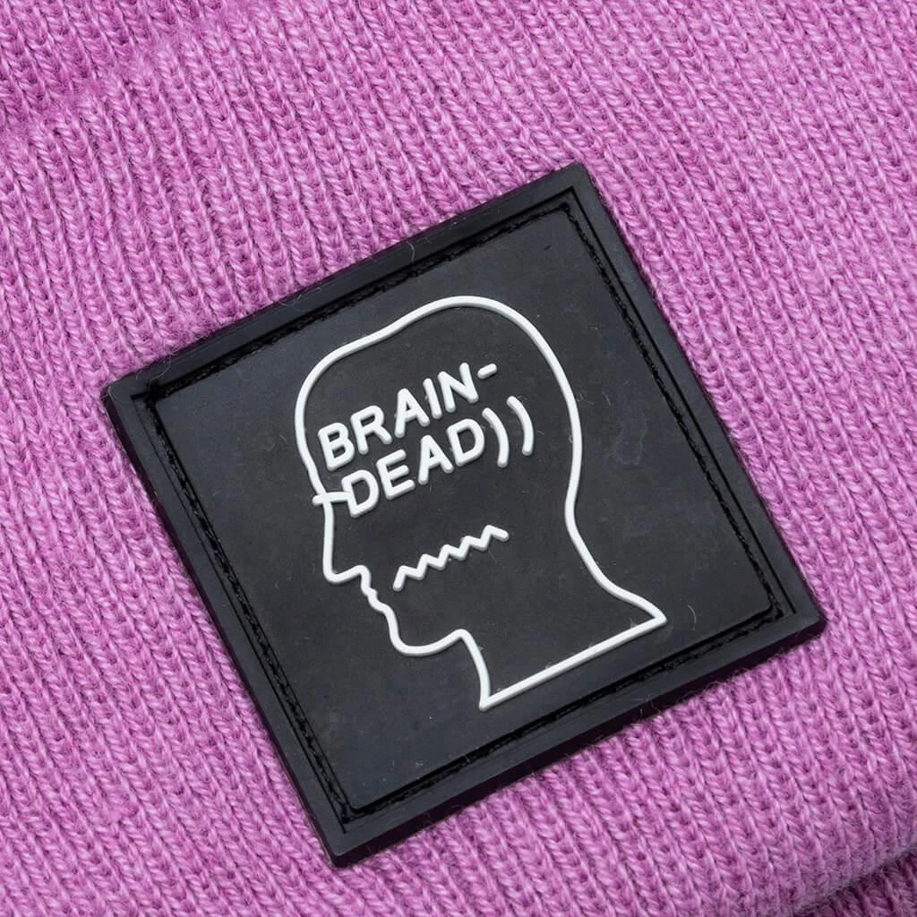 商品Brain Dead|Brain Dead Logo Head Wool Beanie - Lavender,价格¥206,第3张图片详细描述