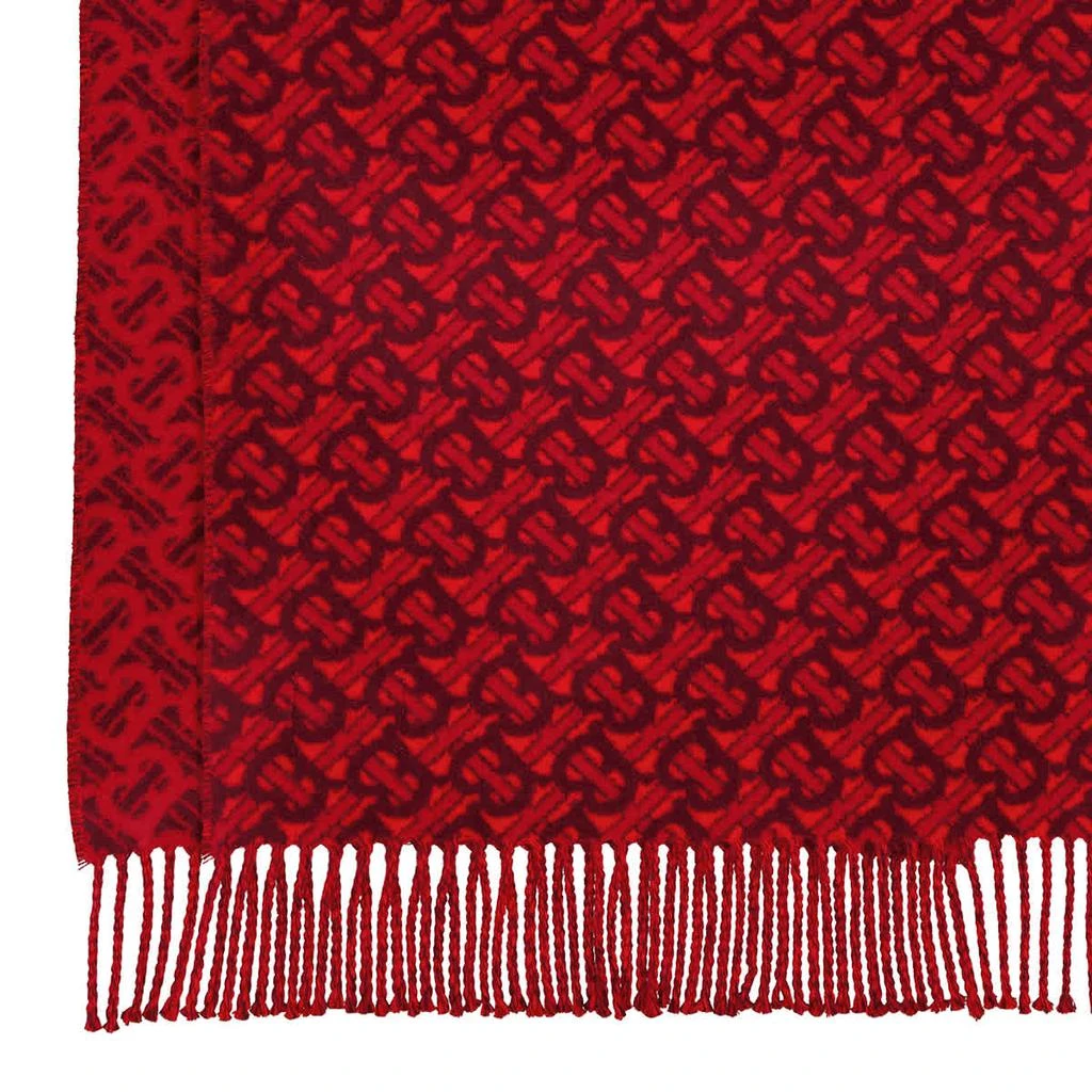 商品Burberry|Burberry Red Monogram Jacquard Cashmere Scarf,价格¥3333,第2张图片详细描述