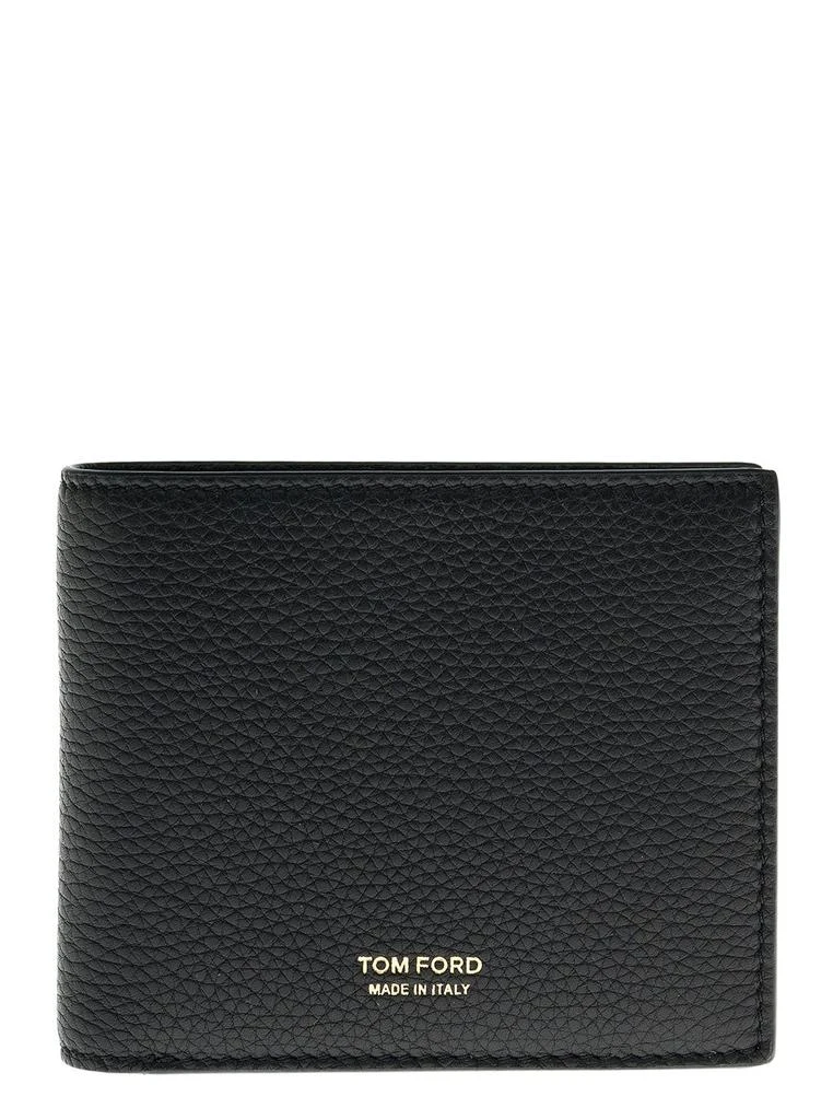 商品Tom Ford|Tom Ford Woman's Bifold Black Leather  Wallet with Logo,价格¥3004,第1张图片