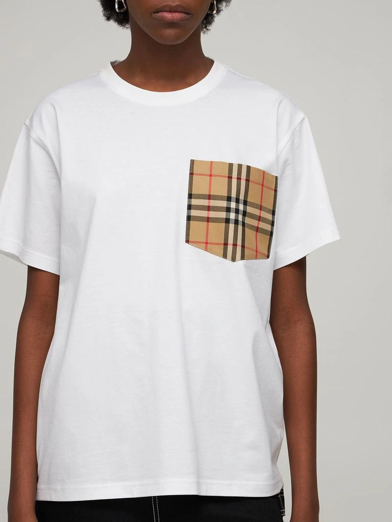 商品Burberry|Carri Cotton T-shirt W/ Check Pocket,价格¥3872,第2张图片详细描述