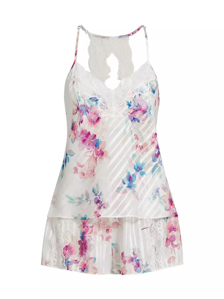 商品In Bloom|Dorothy Floral Chiffon Lace Short Pajamas,价格¥437,第1张图片