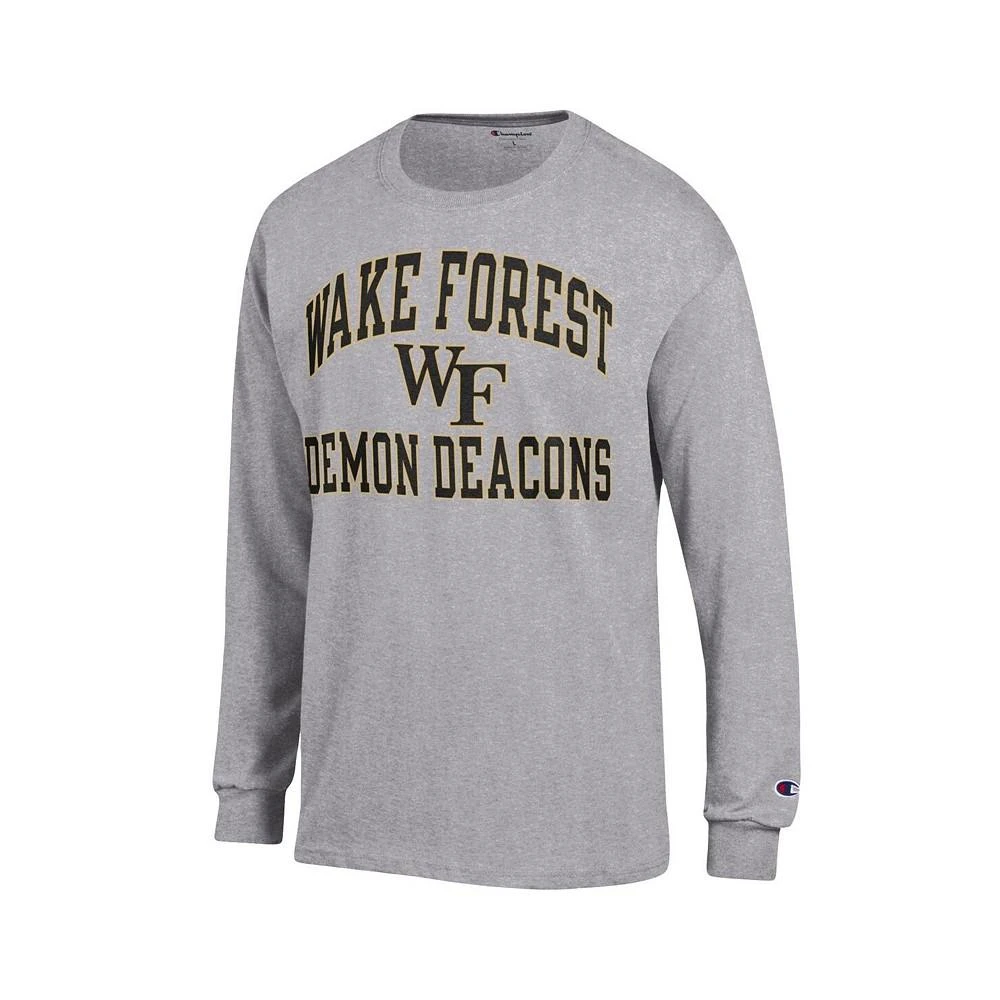 商品CHAMPION|Men's Heather Gray Wake Forest Demon Deacons High Motor Long Sleeve T-shirt,价格¥234,第2张图片详细描述