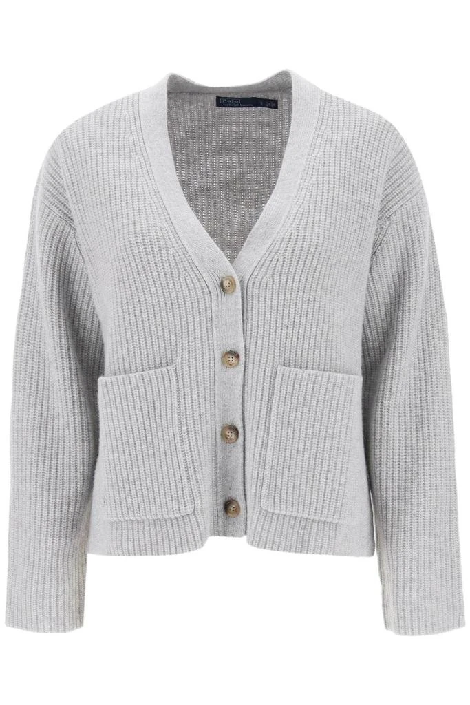 商品Ralph Lauren|CARDIGAN IN RIBBED CASHMERE AND WOOL BLEND,价格¥1444,第1张图片