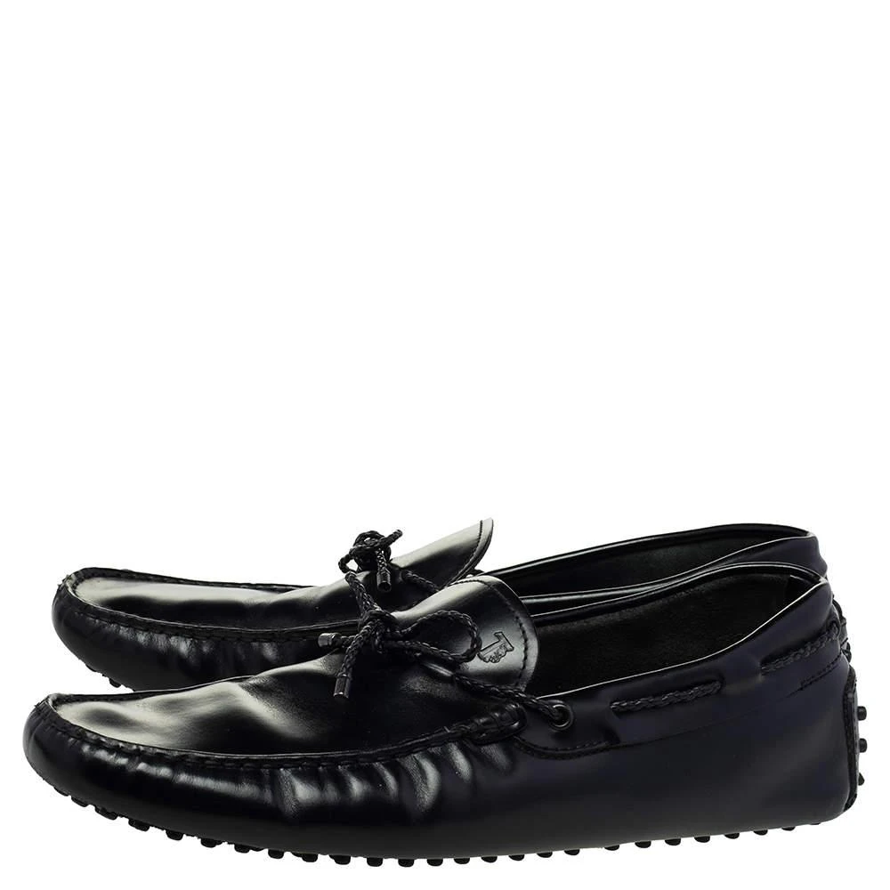 商品[二手商品] Tod's|Tod's Black Leather Bow Slip-On Loafers Size 44,价格¥2177,第4张图片详细描述