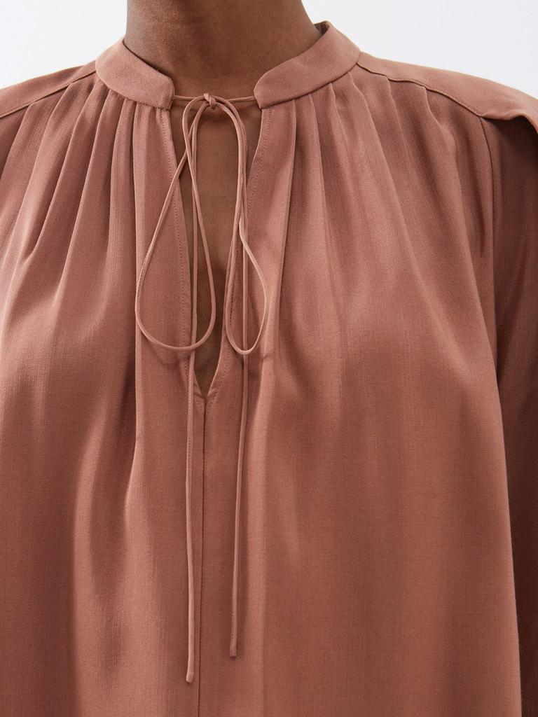 Cobden drawstring-front wool-blend blouse商品第3张图片规格展示