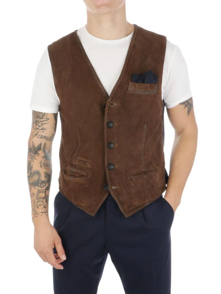 商品THE JACK LEATHERS|The Jack Leathers Mens Brown Vest,价格¥2237,第1张图片