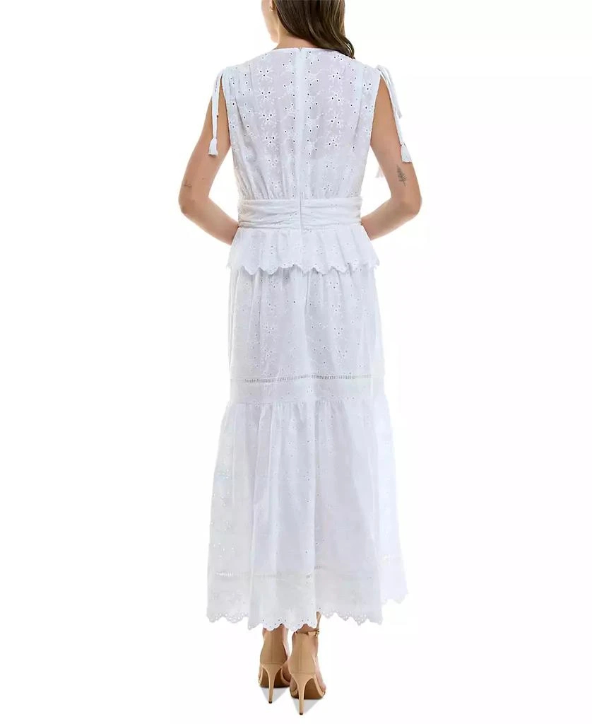 商品Taylor|Women's Cotton Eyelet-Embroidered Tiered Dress,价格¥593,第4张图片详细描述