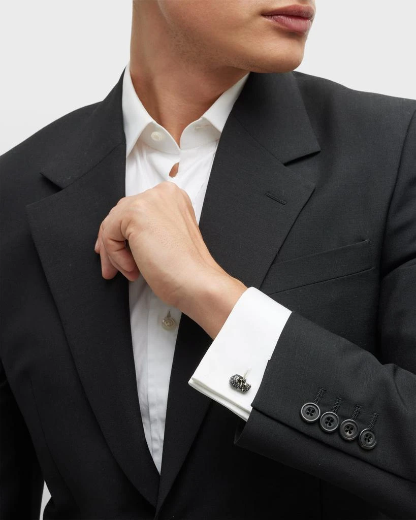 商品Alexander McQueen|Men's Swarovski® Crystal Pave Skull Cufflinks,价格¥2438,第2张图片详细描述