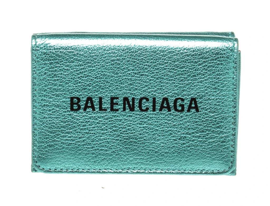 商品[二手商品] Balenciaga|Balenciaga Blue Leather Logo Trifold Wallet,价格¥3930,第1张图片