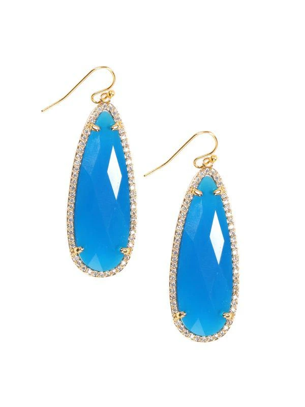 商品Eye Candy LA|Luxe Goldtone & Crystal Drop Earrings,价格¥187,第1张图片