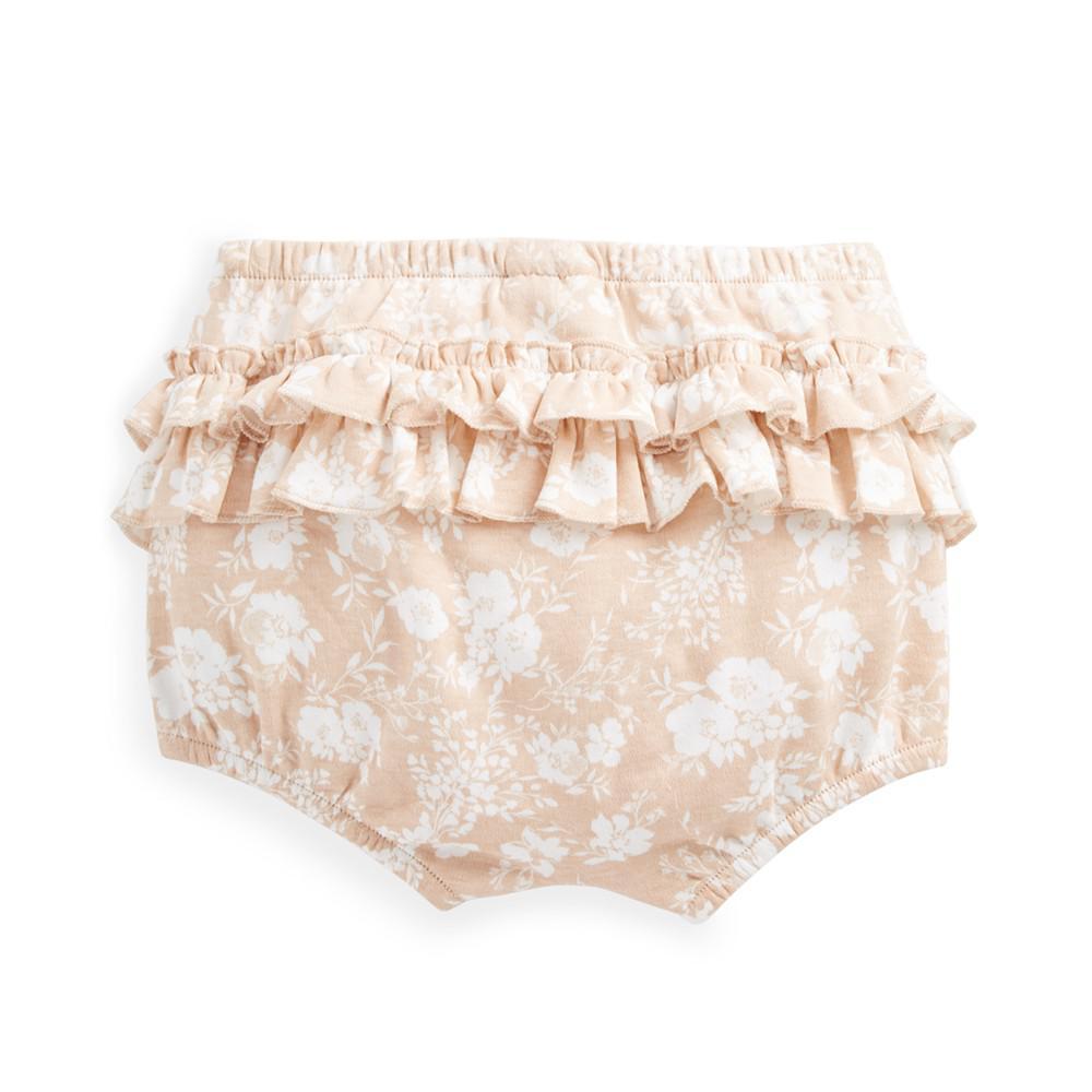 商品First Impressions|Baby Girls Cotton Ruffle-Trim Floral Shorts, Created for Macy's,价格¥29,第4张图片详细描述