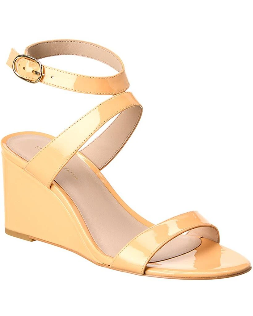 商品Stuart Weitzman|Ave Strap 75 Patent Wedge Sandal,价格¥755,第1张图片