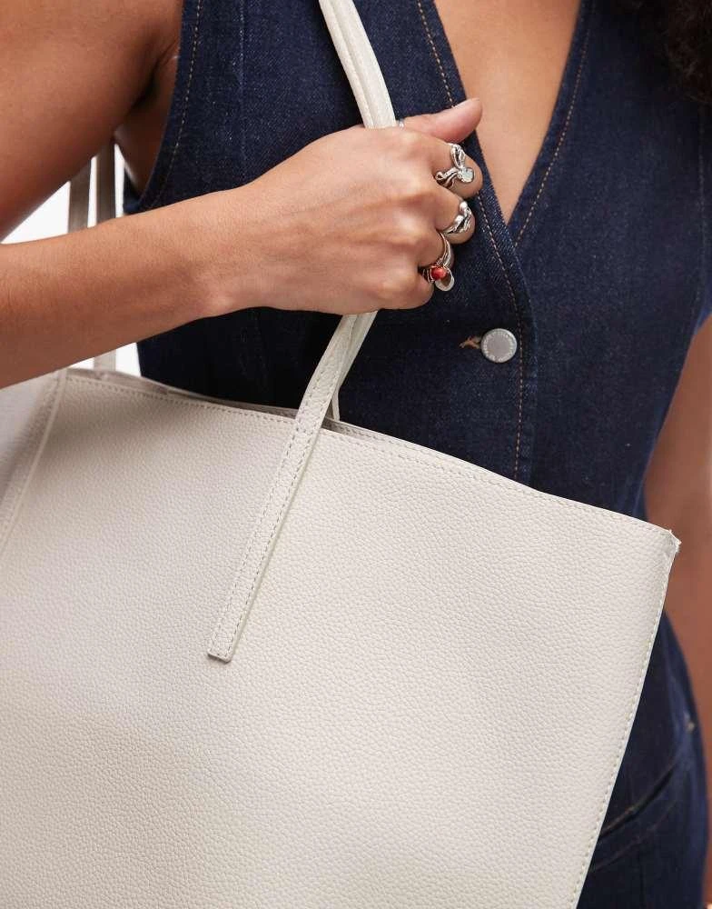 商品Mango|Mango large tote bag in beige,价格¥313,第3张图片详细描述