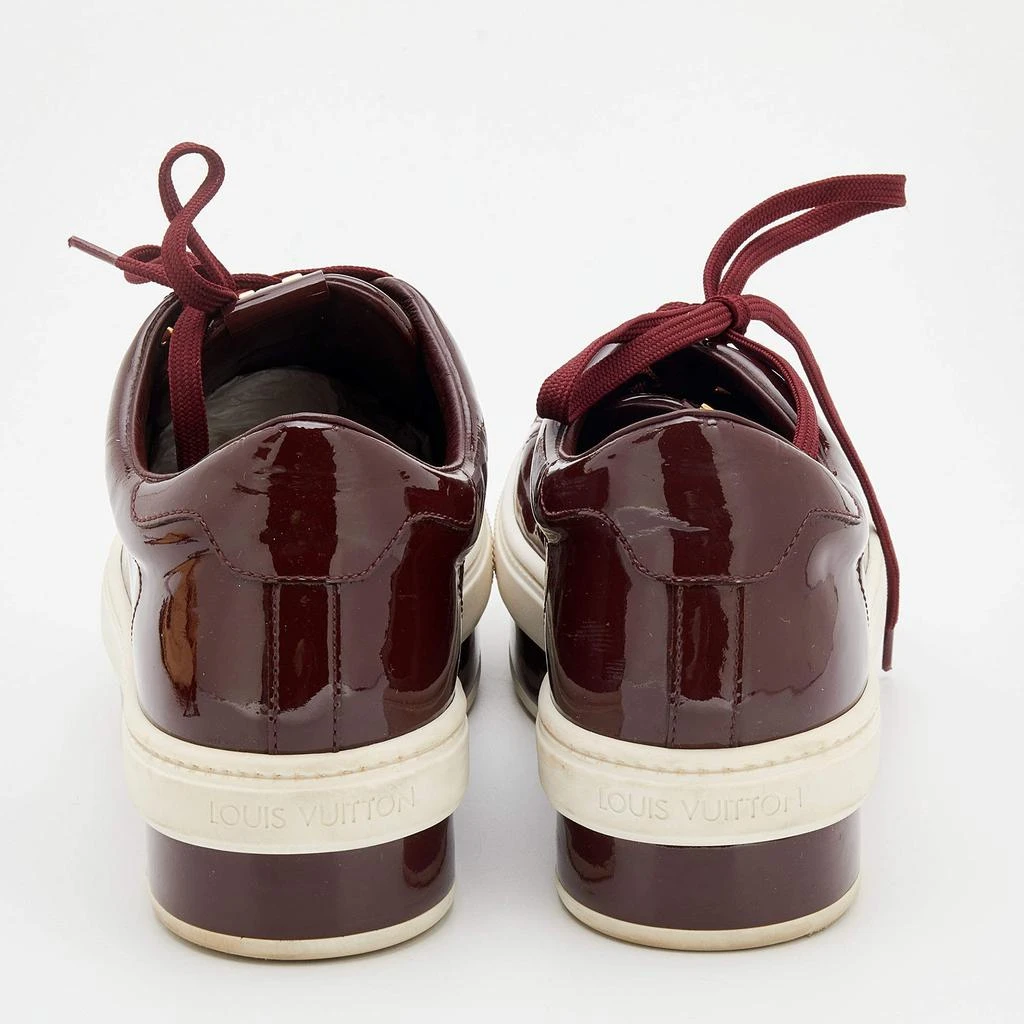 商品[二手商品] Louis Vuitton|Louis Vuitton Burgundy Patent Leather Lace Up Platform Sneakers Size 38,价格¥3063,第5张�图片详细描述