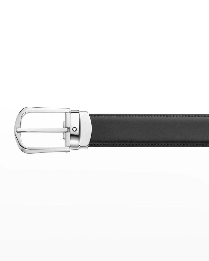 商品MontBlanc|Men's Horseshoe-Buckle Reversible Leather Belt,价格¥2935,第2张图片详细描述