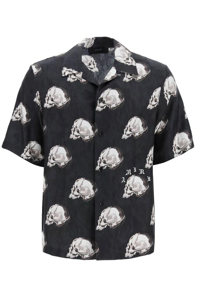 商品AMIRI|SKULL PRINT SILK BOWLING SHIRT,价格¥3848,第1张图片