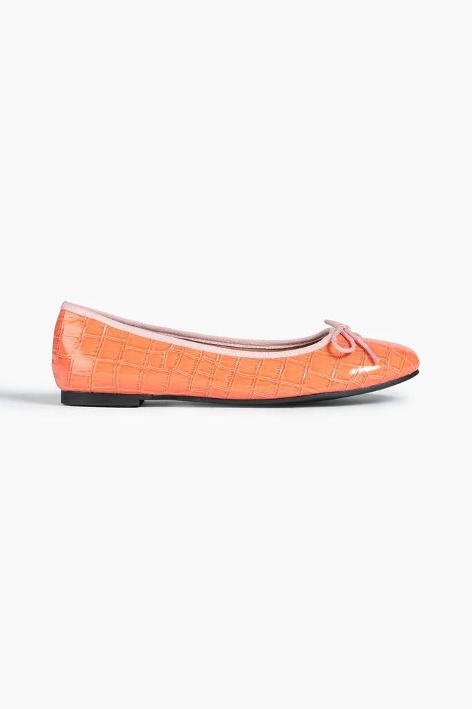 商品French Sole|Amelia croc-effect patent-leather ballet flats,价格¥670,第1张图片