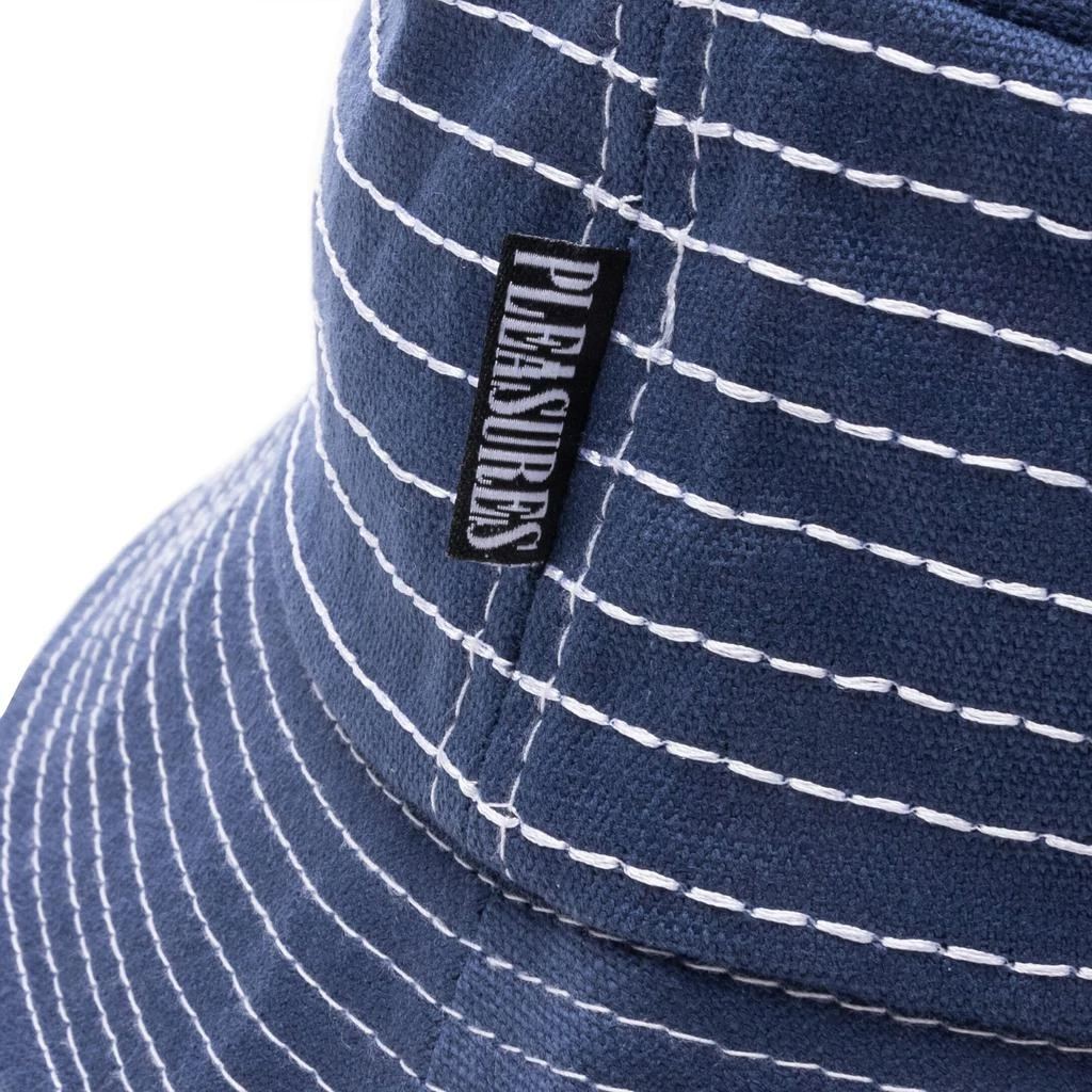 商品Pleasures|PLEASURES Stitches Bucket Hat - Blue,价格¥230,第2张图片详细描述