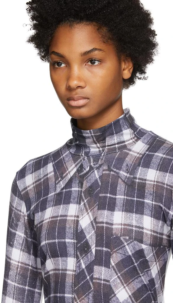 商品Vetements|White Check Shirt-Print Bodysuit,价格¥710,第5张图片详细描述