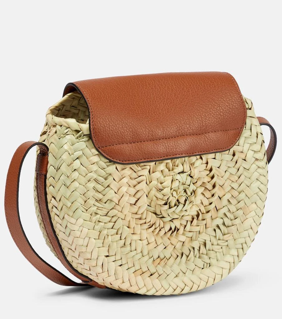 商品Chloé|Marcie leather-trimmed raffia shoulder bag,价格¥5377,第4张图片详细描述