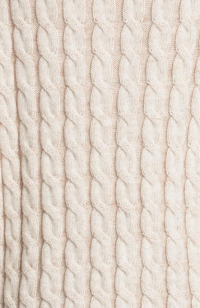 Half Zip Wool Blend Cable Sweater商品第6张图片规格展示