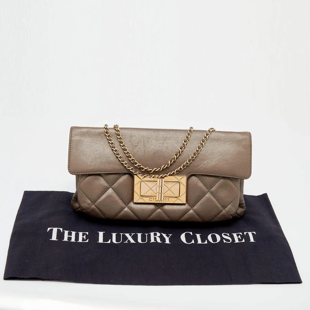 Chanel Brown Quilted Leather Turn Lock Flap Bag 商品